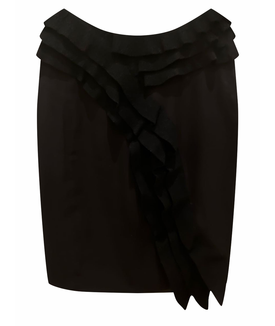 EMPORIO ARMANI Черная шелковая юбка мини, фото 1