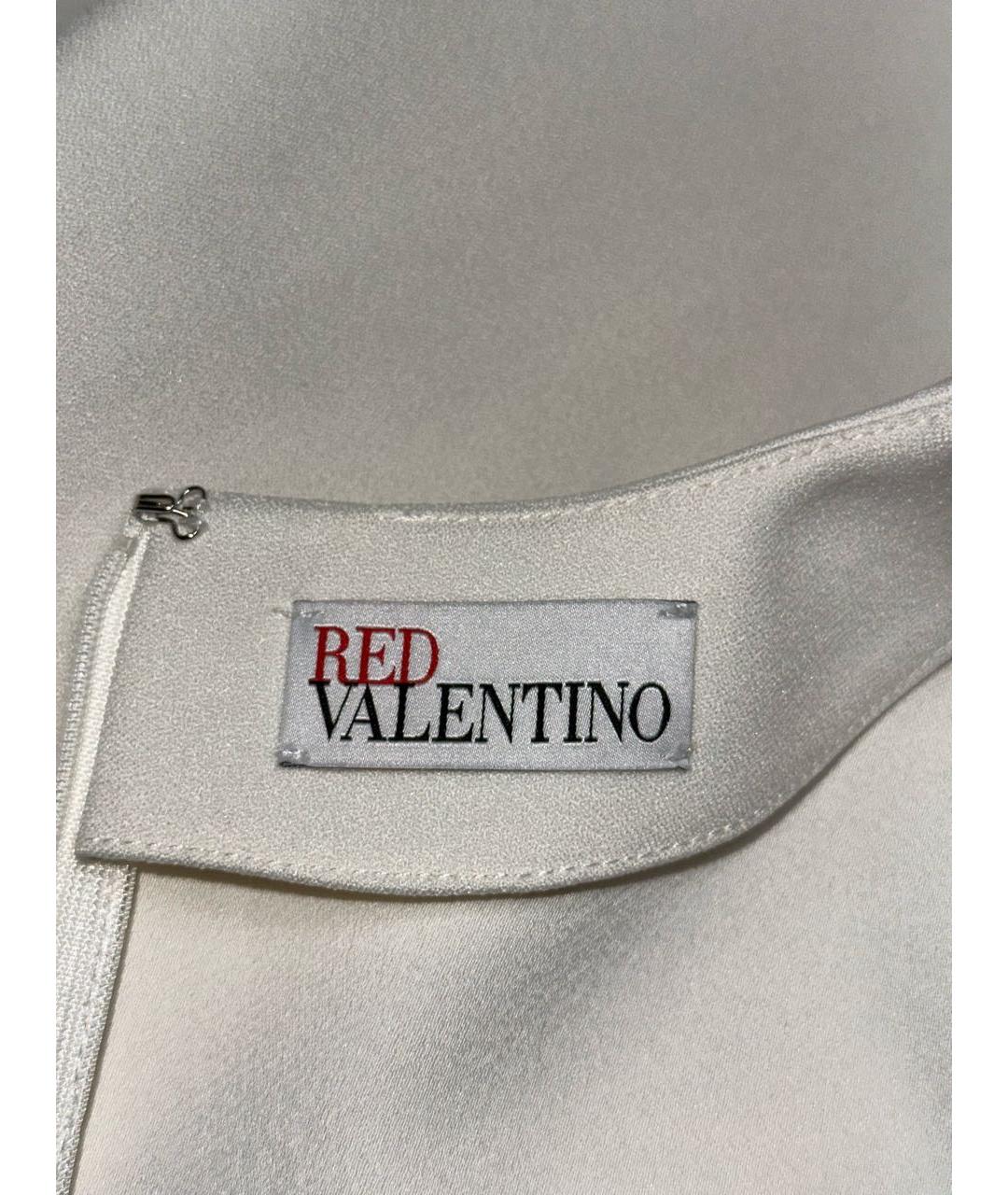 RED VALENTINO Белое полиэстеровое коктейльное платье, фото 3