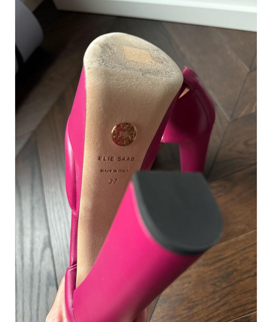 ELIE SAAB Фуксия кожаные туфли, фото 8