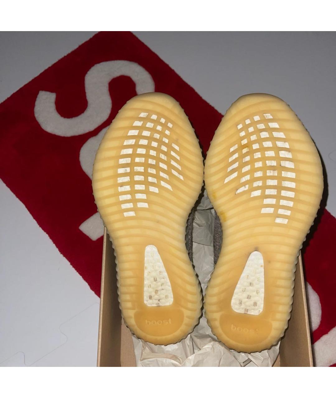 ADIDAS YEEZY Бежевые текстильные низкие кроссовки / кеды, фото 6