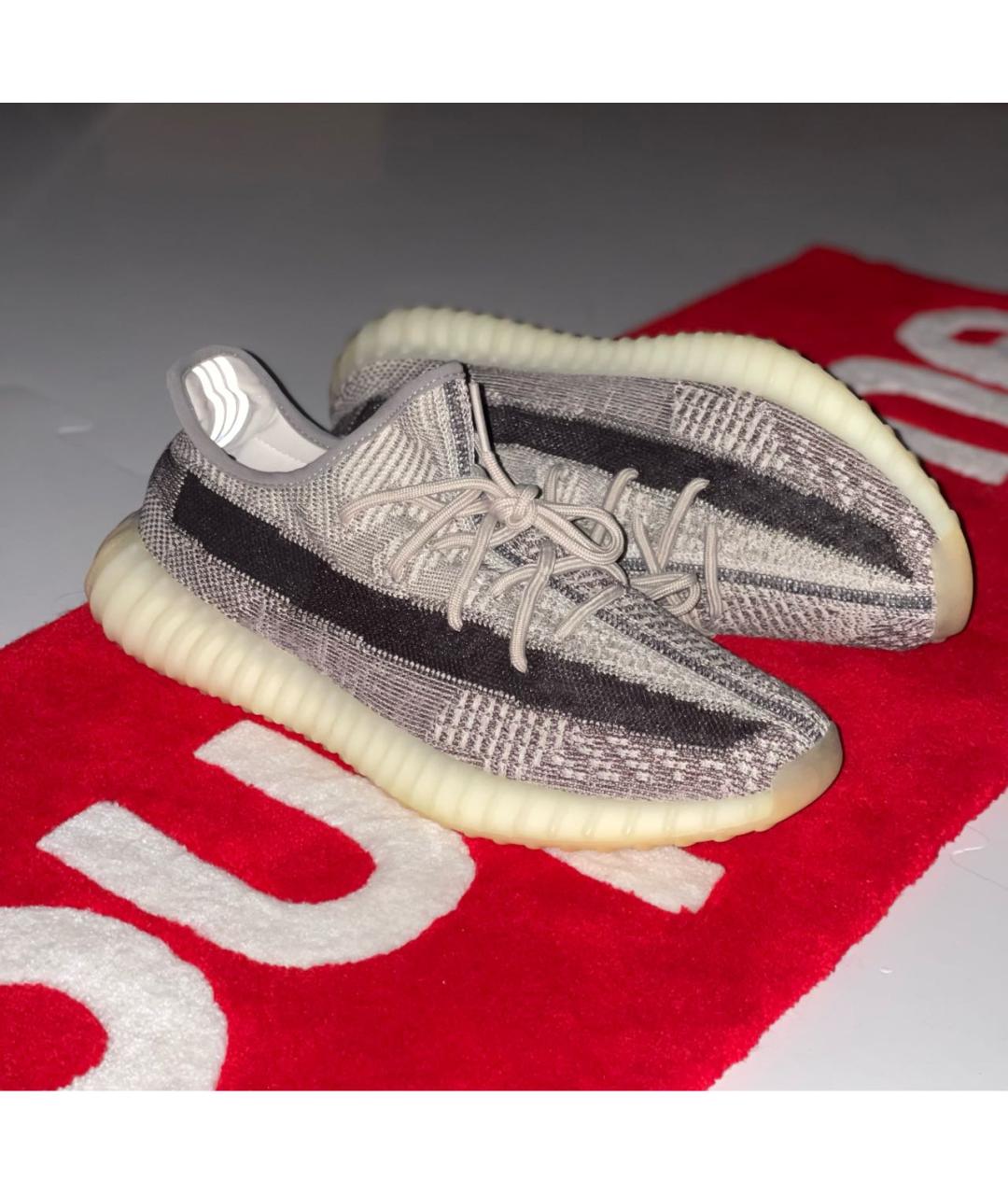 ADIDAS YEEZY Бежевые текстильные низкие кроссовки / кеды, фото 3