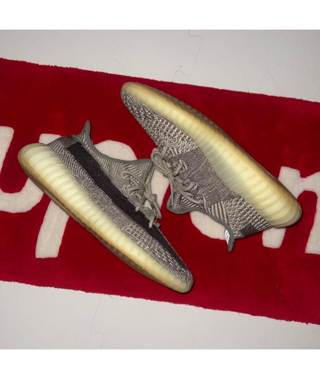 ADIDAS YEEZY Бежевые текстильные низкие кроссовки / кеды, фото 4