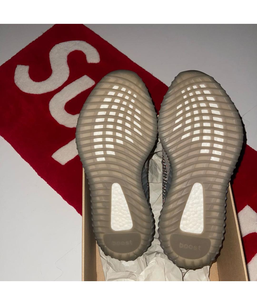 ADIDAS YEEZY Серые текстильные низкие кроссовки / кеды, фото 6