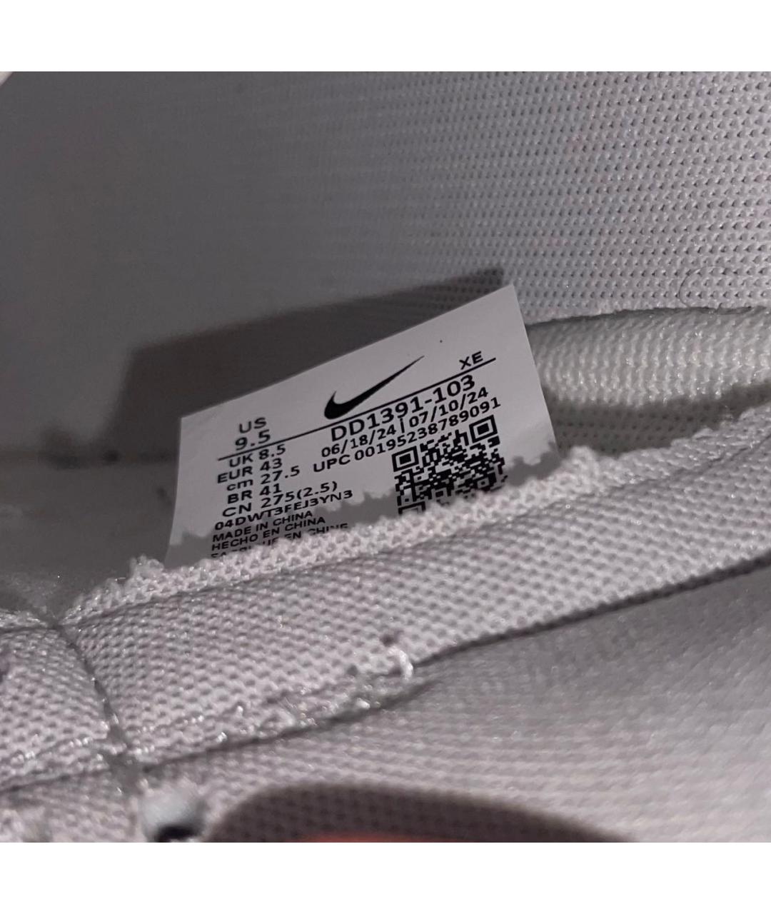 NIKE Серые низкие кроссовки / кеды из искусственной кожи, фото 5