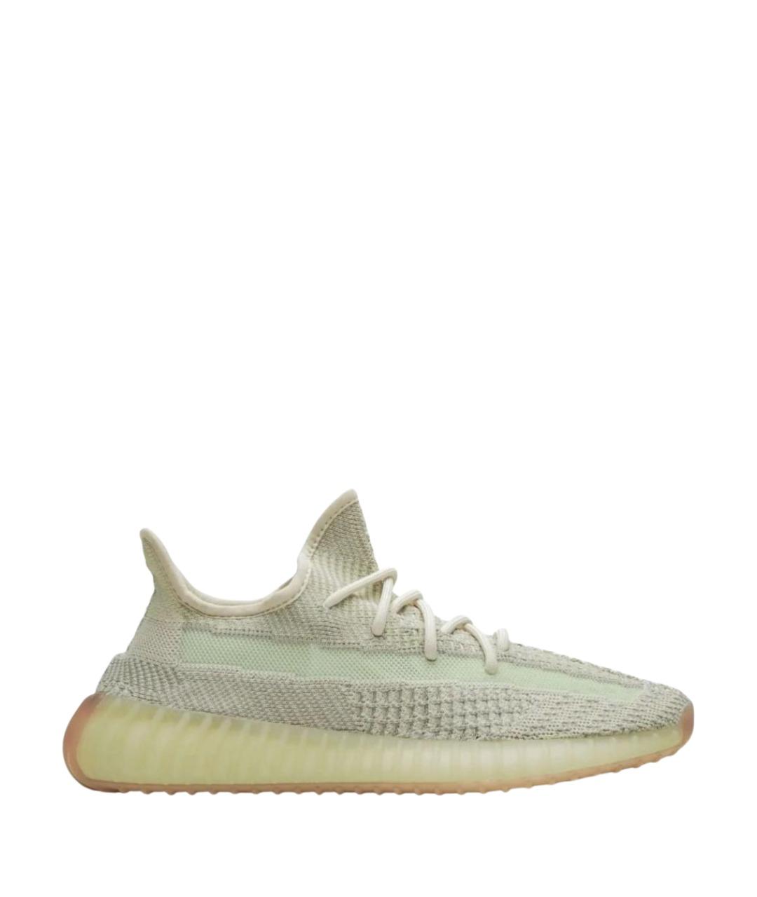 ADIDAS YEEZY Хаки текстильные низкие кроссовки / кеды, фото 1