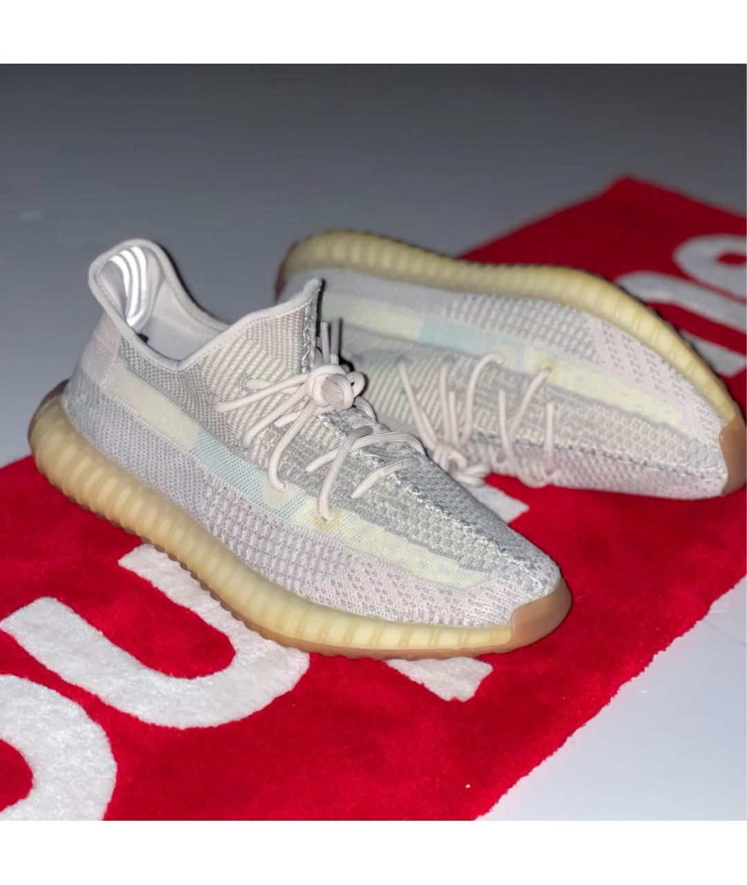 ADIDAS YEEZY Хаки текстильные низкие кроссовки / кеды, фото 3