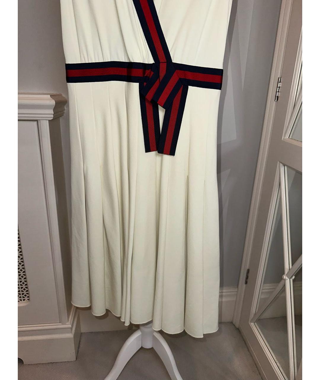 GUCCI Бежевое хлопковое коктейльное платье, фото 5