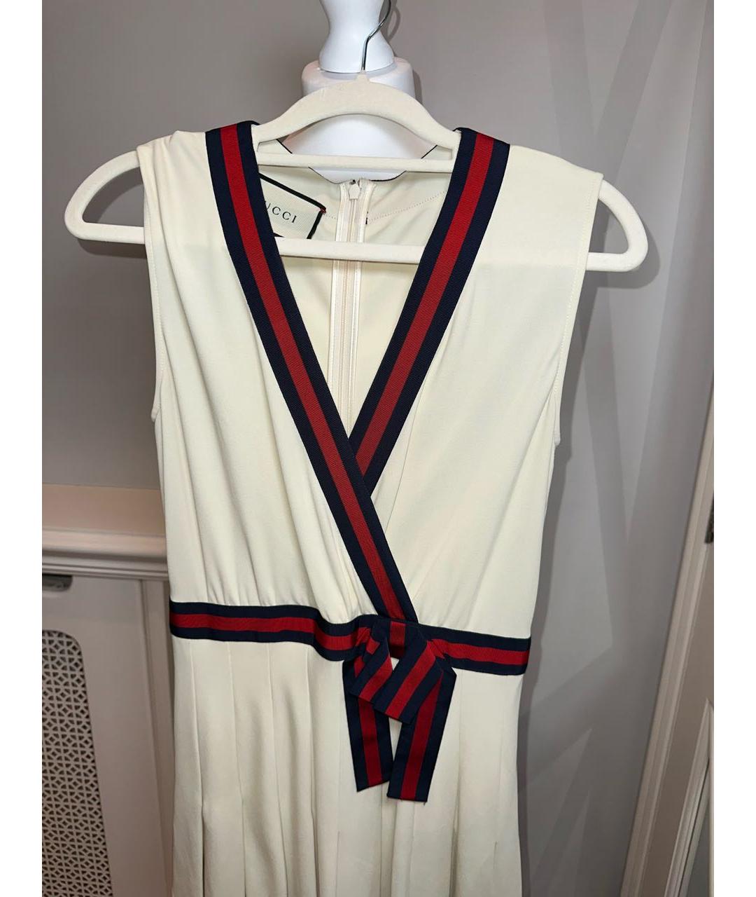 GUCCI Бежевое хлопковое коктейльное платье, фото 4