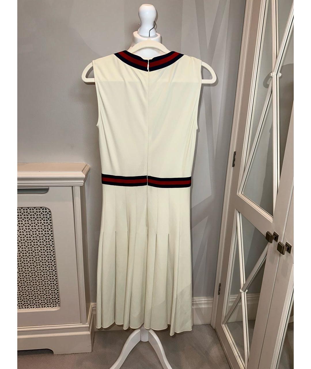 GUCCI Бежевое хлопковое коктейльное платье, фото 2