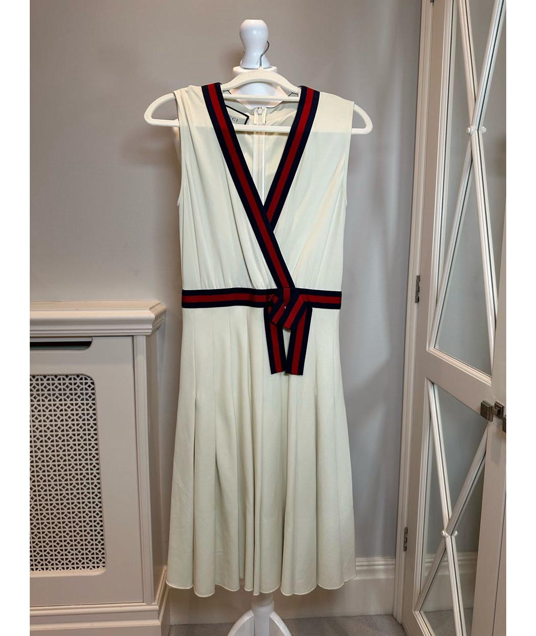 GUCCI Бежевое хлопковое коктейльное платье, фото 8