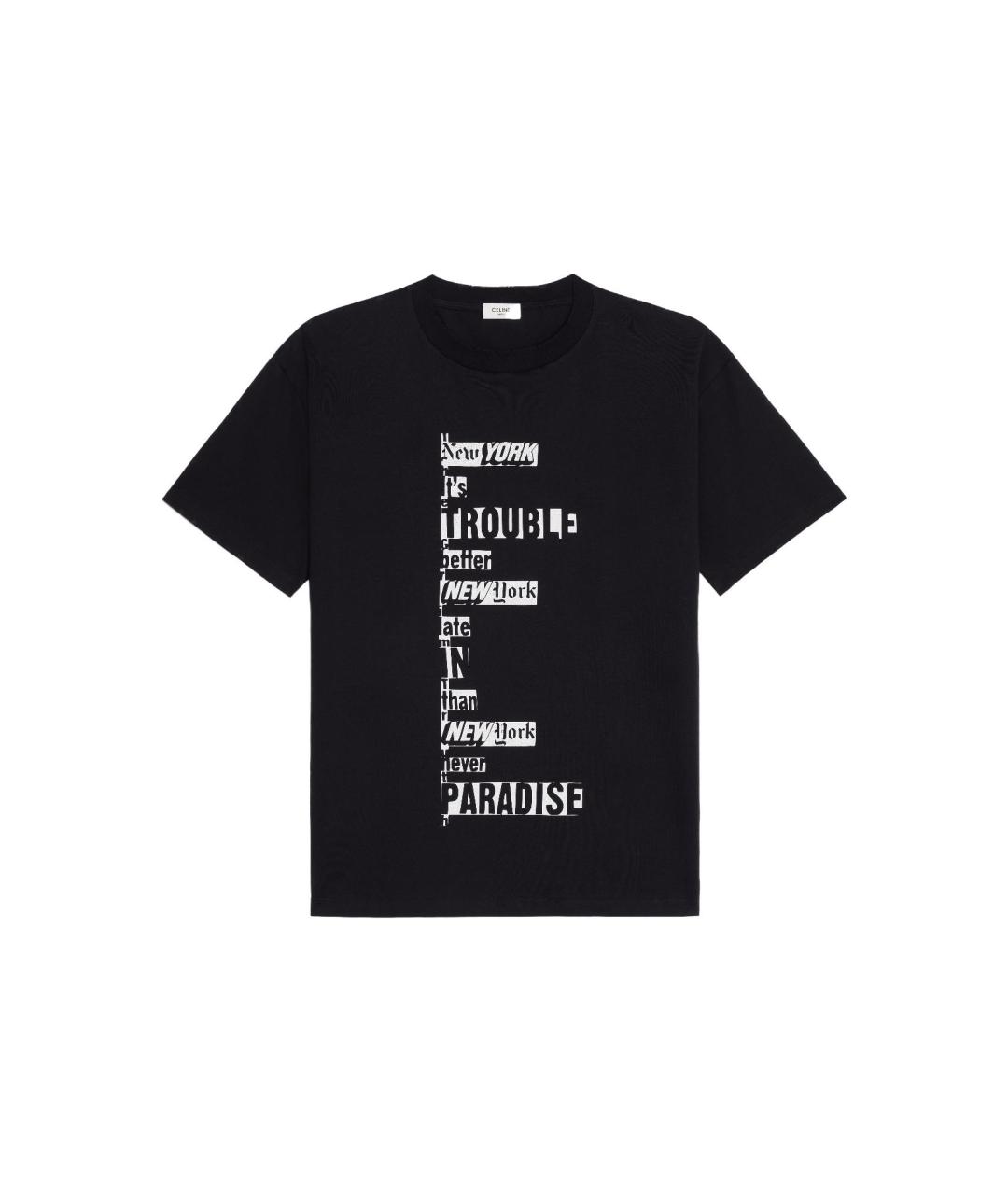 CELINE Черная футболка, фото 4
