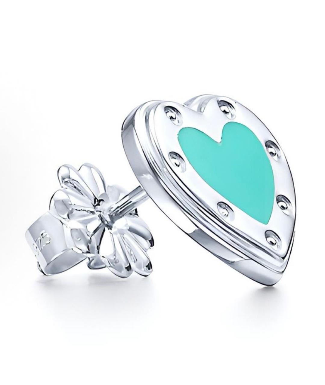 TIFFANY&CO Бирюзовые серебряные серьги, фото 2