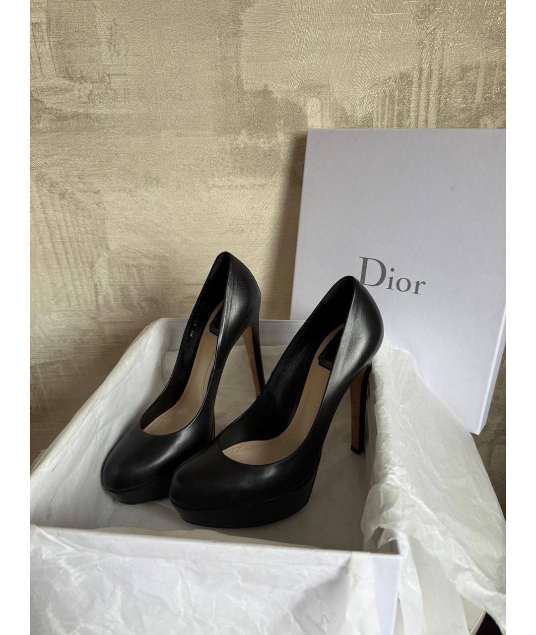 CHRISTIAN DIOR Черные кожаные туфли, фото 5