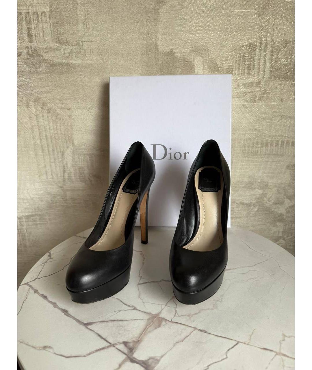 CHRISTIAN DIOR Черные кожаные туфли, фото 2