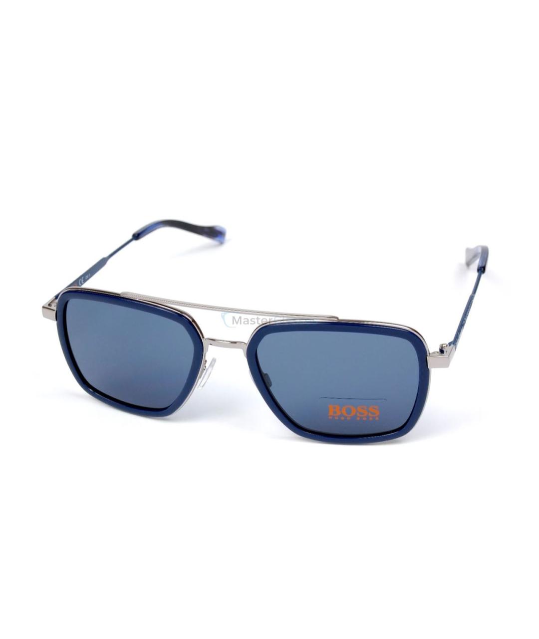 HUGO BOSS Синие металлические солнцезащитные очки, фото 1