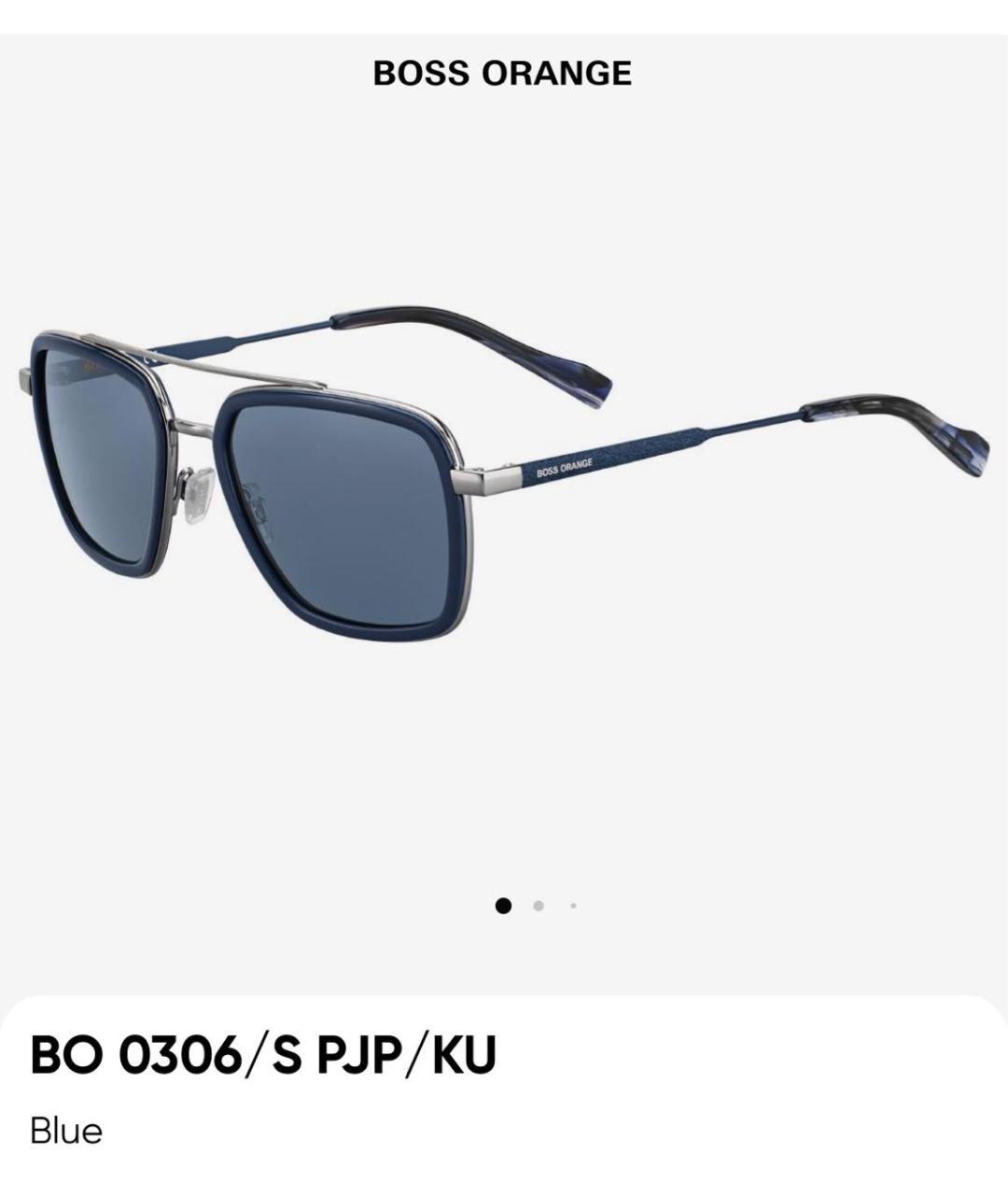 HUGO BOSS Синие металлические солнцезащитные очки, фото 2