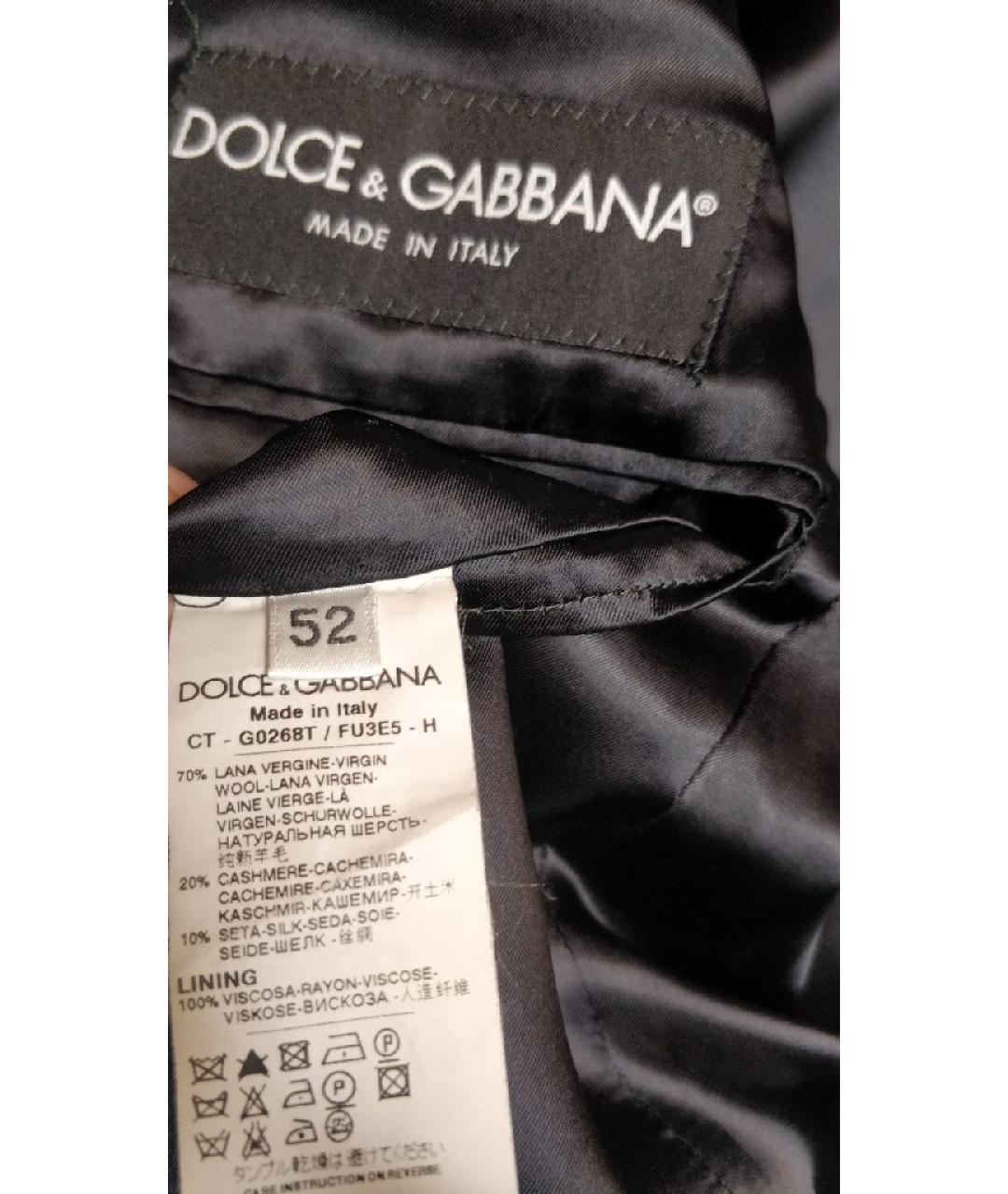 DOLCE&GABBANA Черное шерстяное пальто, фото 4