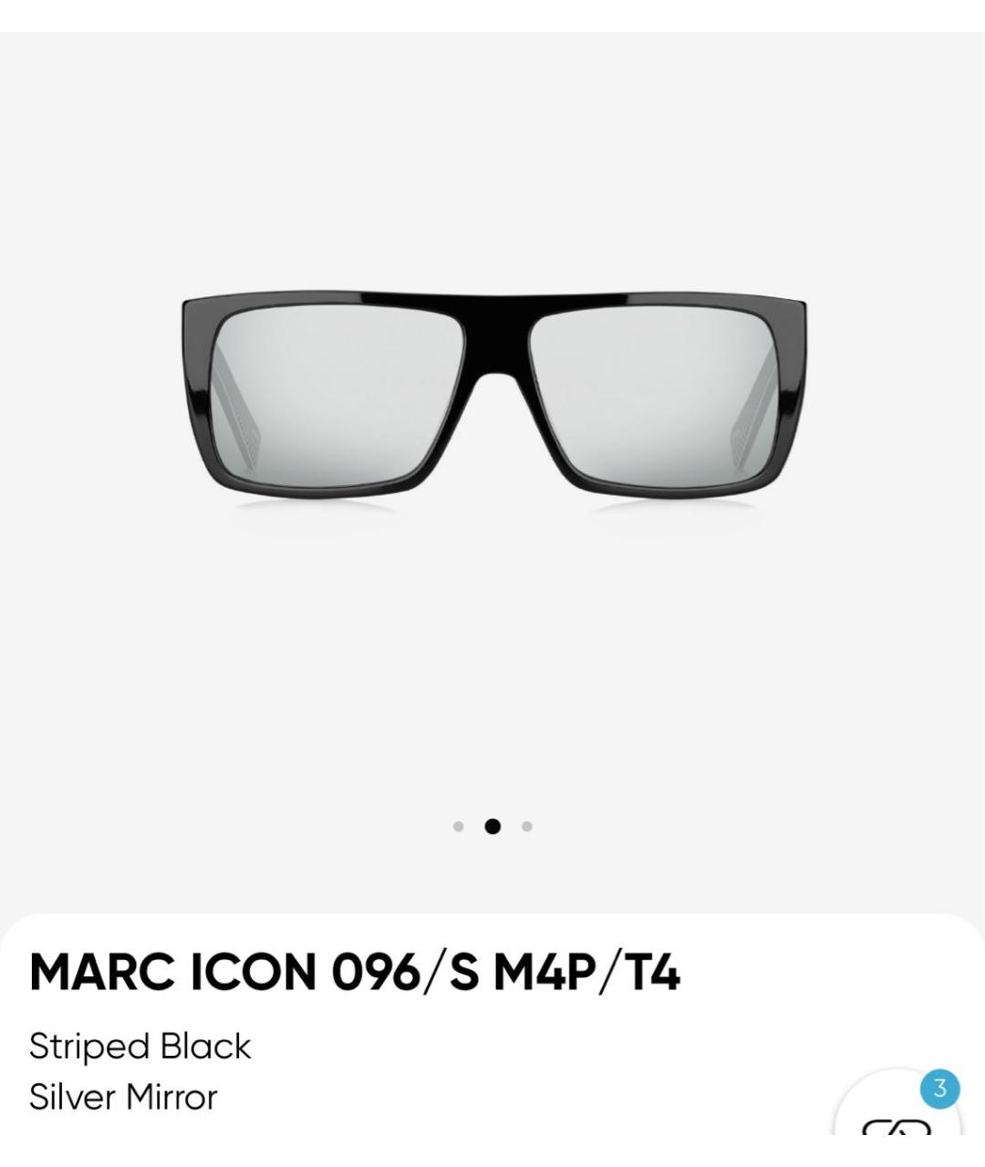 MARC JACOBS Черные пластиковые солнцезащитные очки, фото 3
