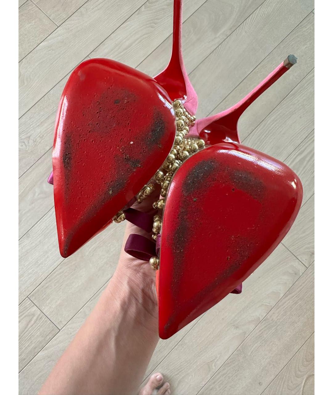 CHRISTIAN LOUBOUTIN Розовые кожаные туфли, фото 2