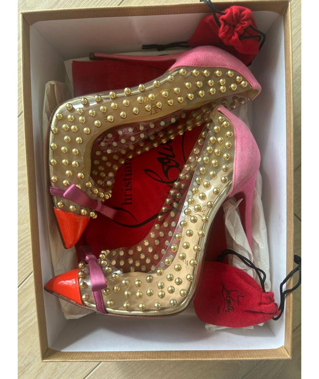 CHRISTIAN LOUBOUTIN Розовые кожаные туфли, фото 5
