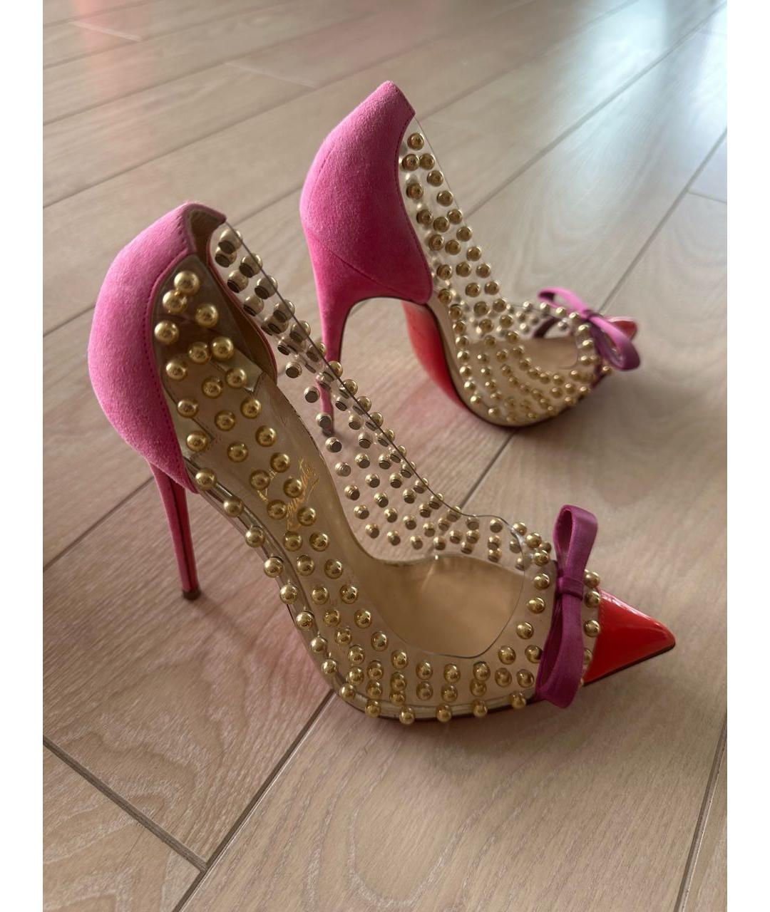 CHRISTIAN LOUBOUTIN Розовые кожаные туфли, фото 4