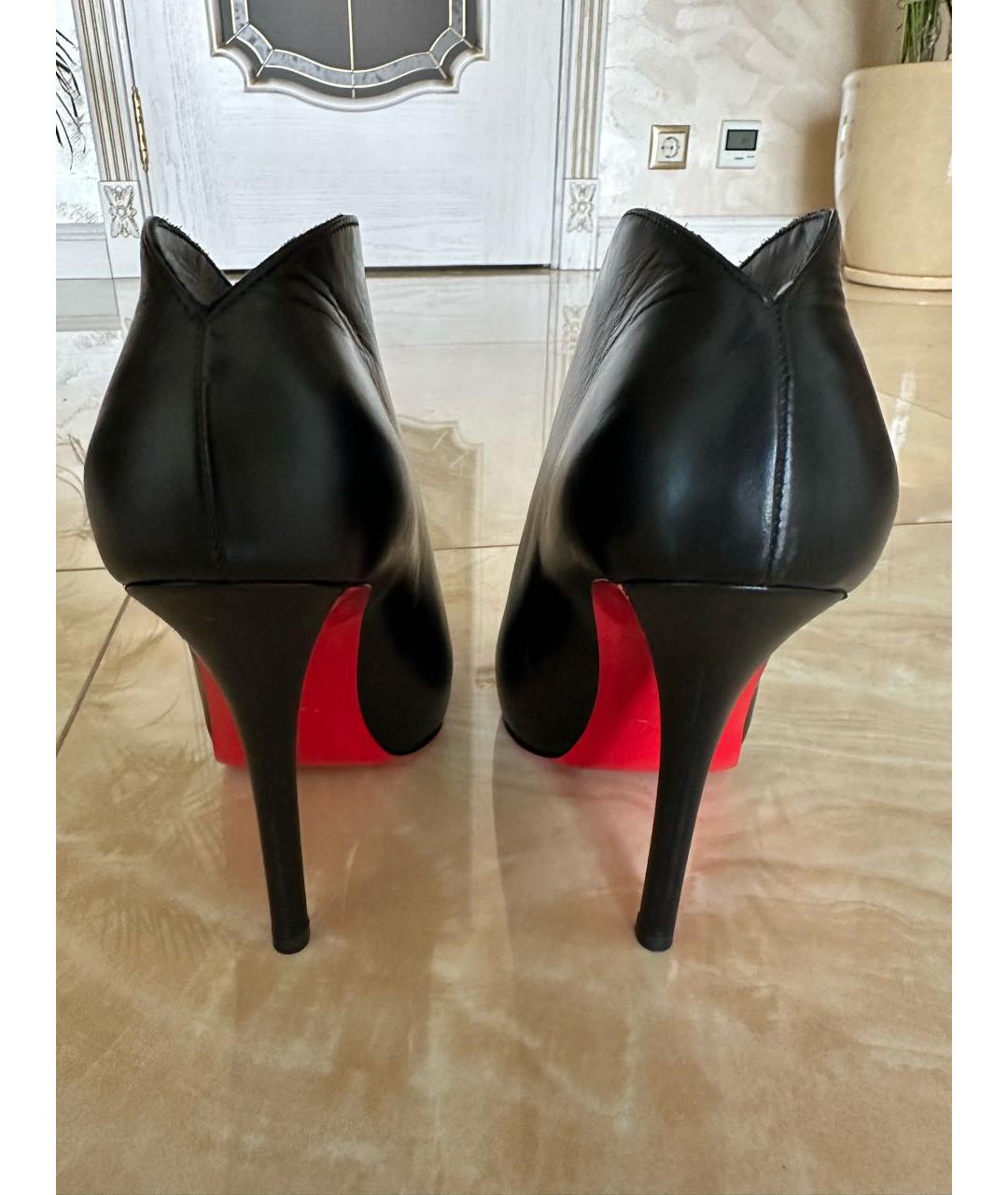 CHRISTIAN LOUBOUTIN Черные кожаные ботильоны, фото 3