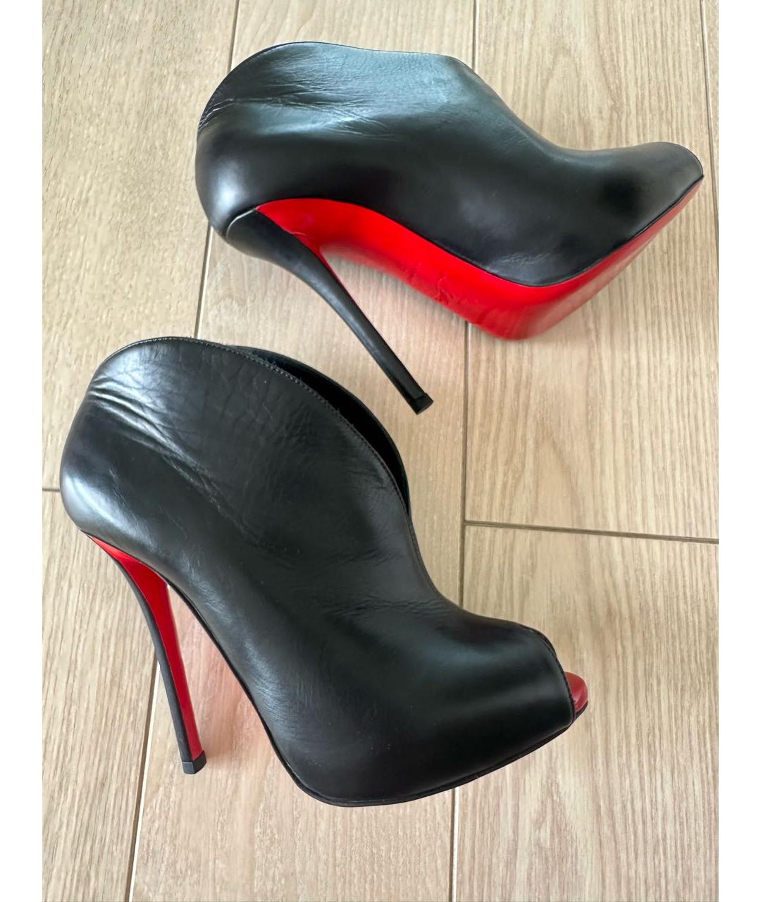 CHRISTIAN LOUBOUTIN Черные кожаные ботильоны, фото 8