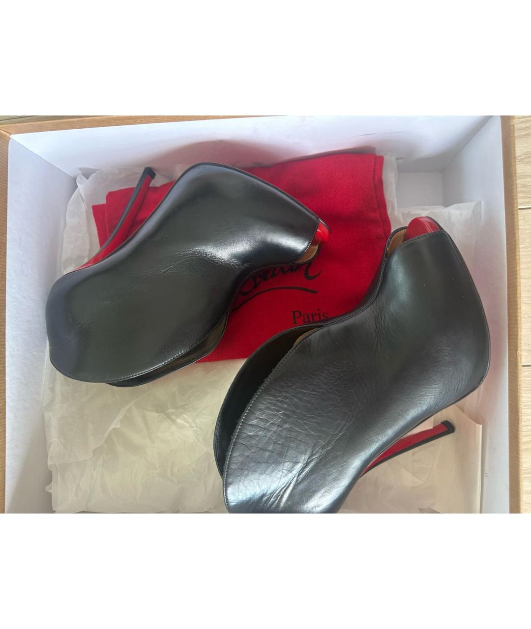 CHRISTIAN LOUBOUTIN Черные кожаные ботильоны, фото 6