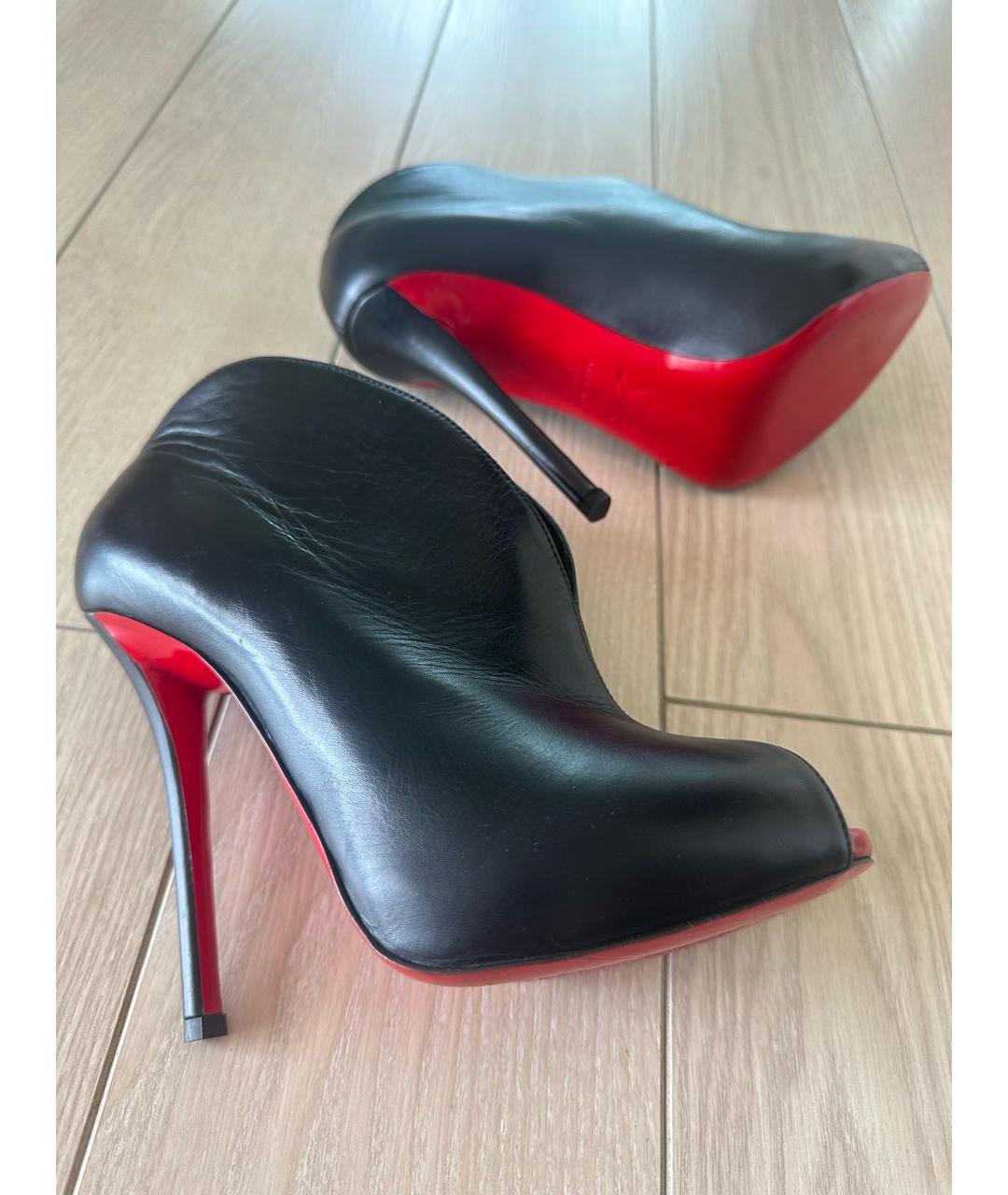 CHRISTIAN LOUBOUTIN Черные кожаные ботильоны, фото 7