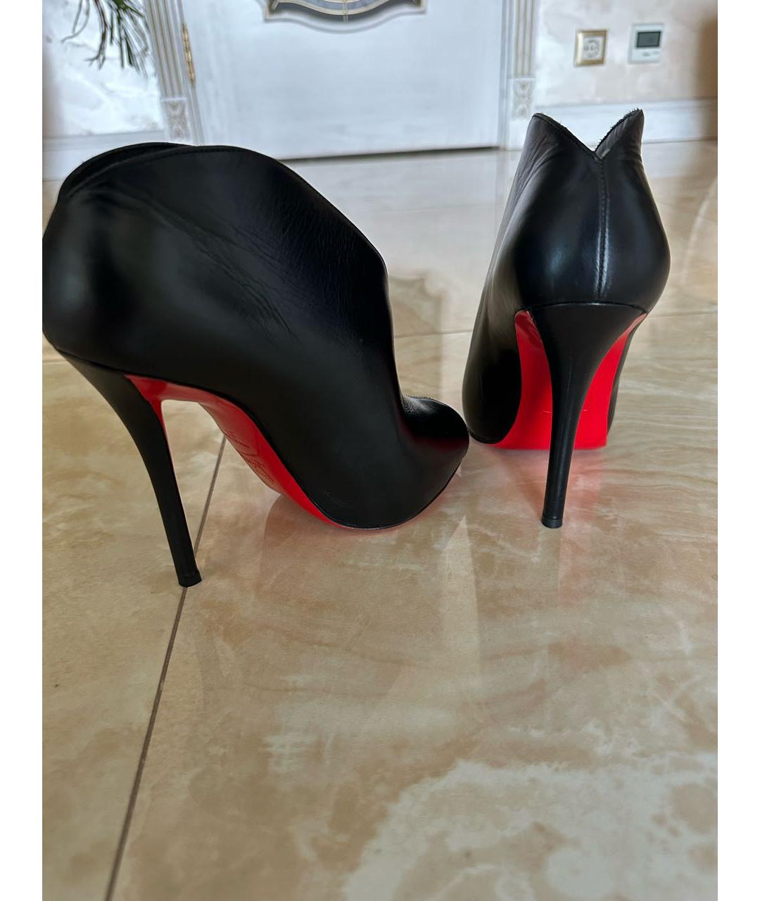 CHRISTIAN LOUBOUTIN Черные кожаные ботильоны, фото 4