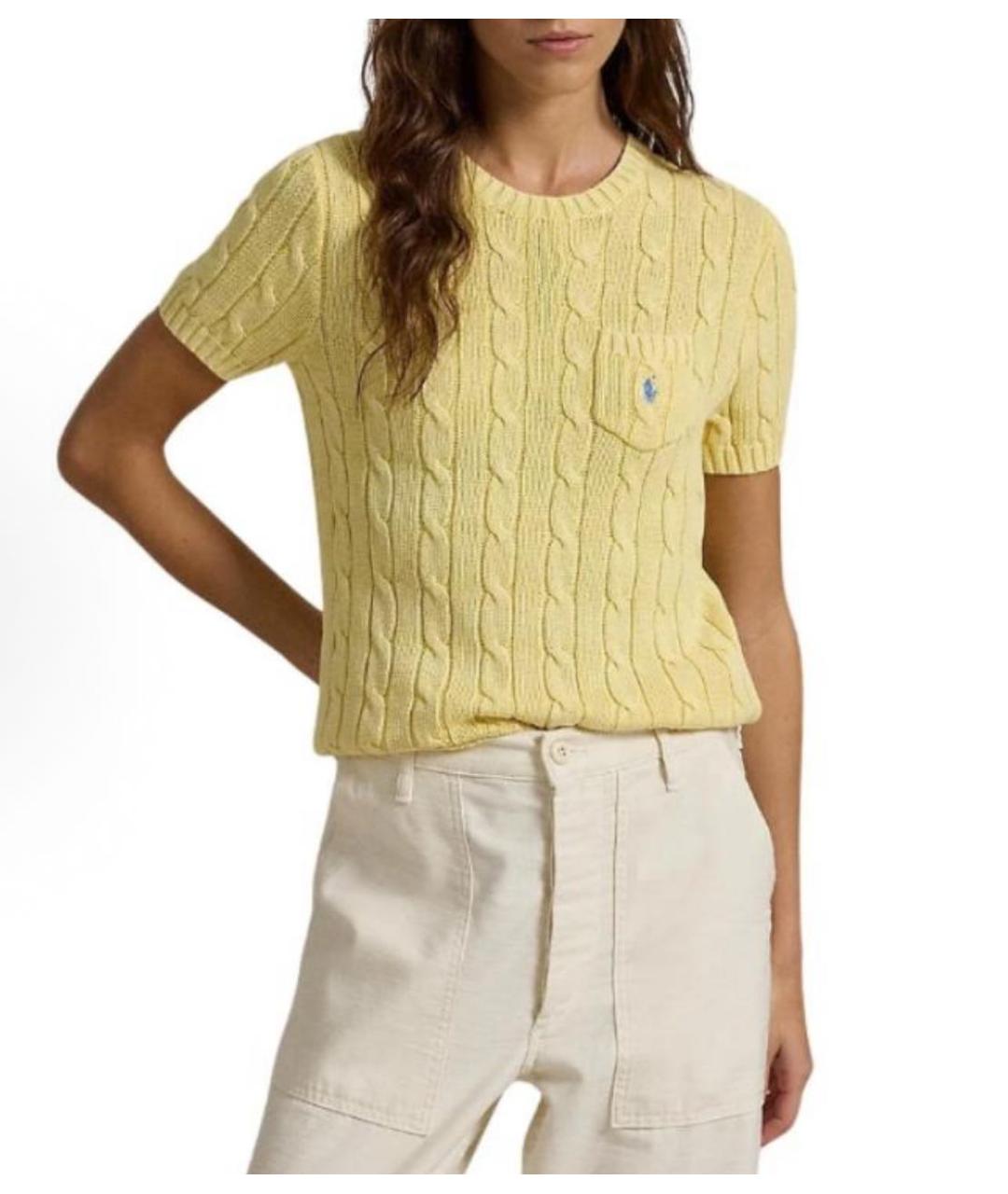 POLO RALPH LAUREN Желтая хлопковая футболка, фото 3