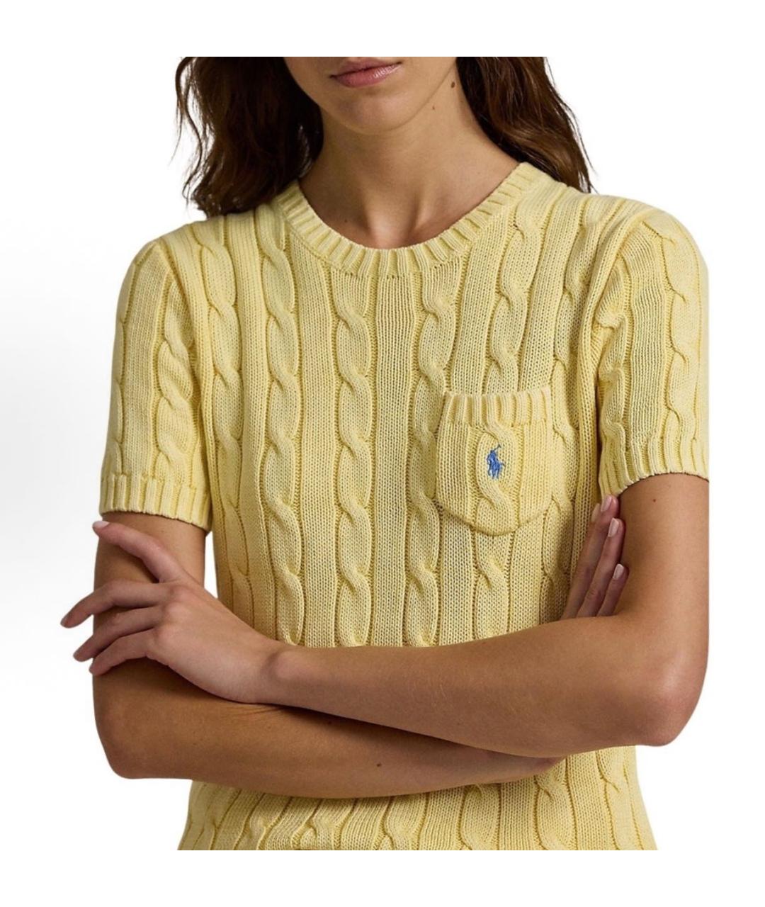 POLO RALPH LAUREN Желтая хлопковая футболка, фото 5