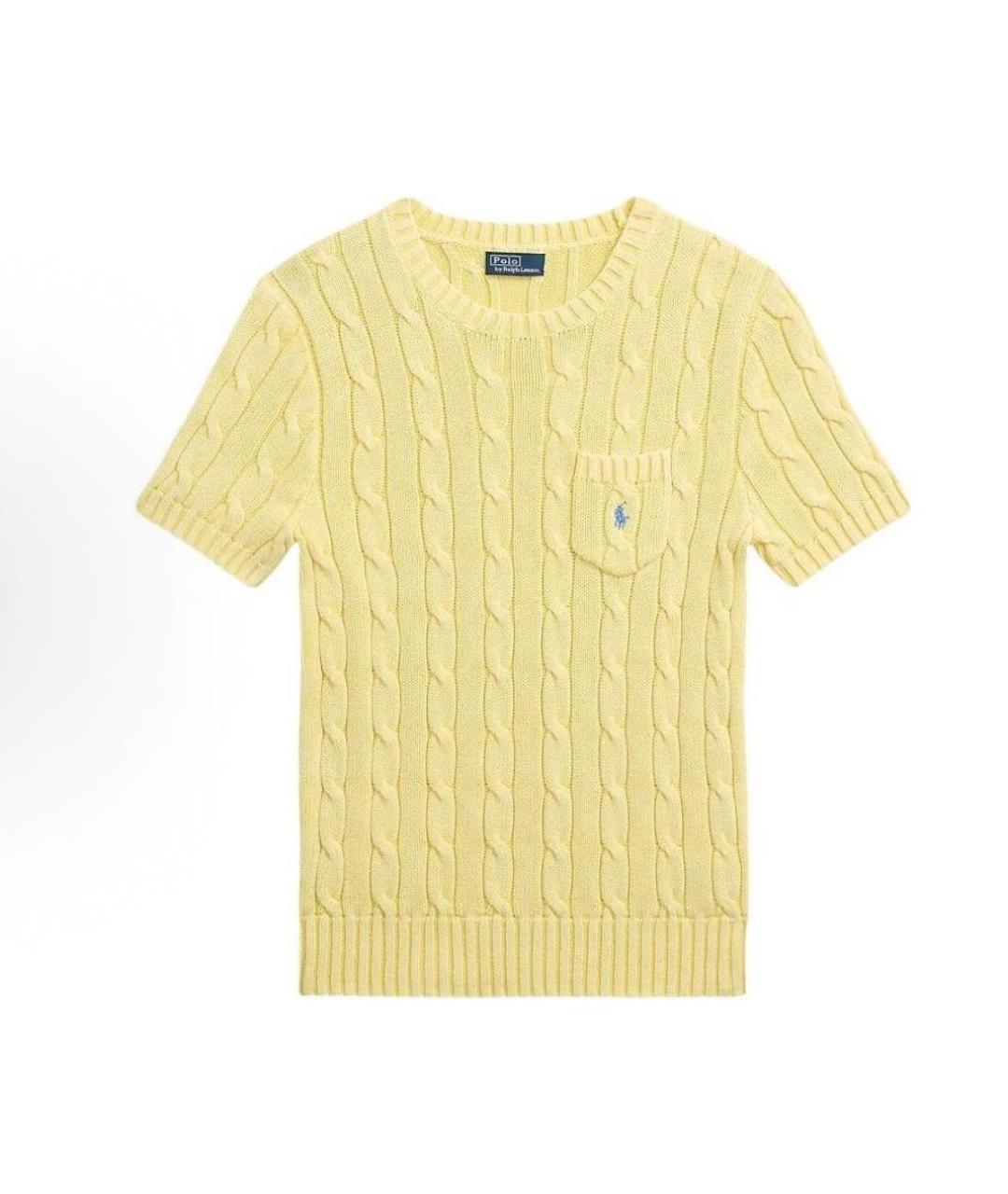 POLO RALPH LAUREN Желтая хлопковая футболка, фото 6