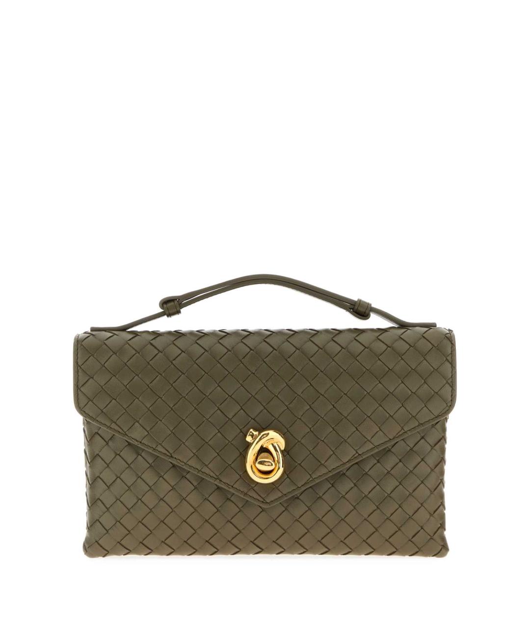 BOTTEGA VENETA Зеленая кожаная сумка с короткими ручками, фото 1