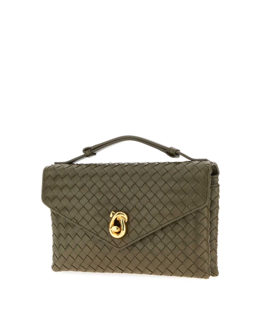 BOTTEGA VENETA Зеленая кожаная сумка с короткими ручками, фото 2
