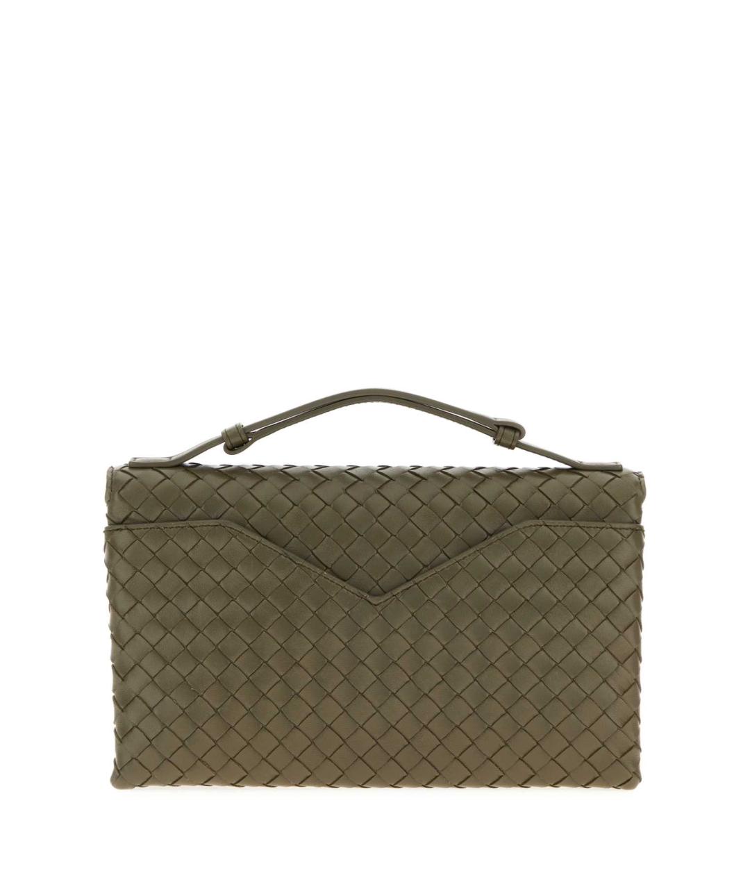 BOTTEGA VENETA Зеленая кожаная сумка с короткими ручками, фото 3