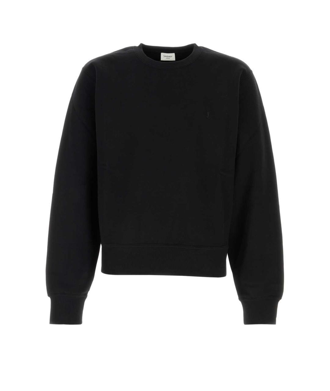 SAINT LAURENT Черный хлопковый джемпер / свитер, фото 1