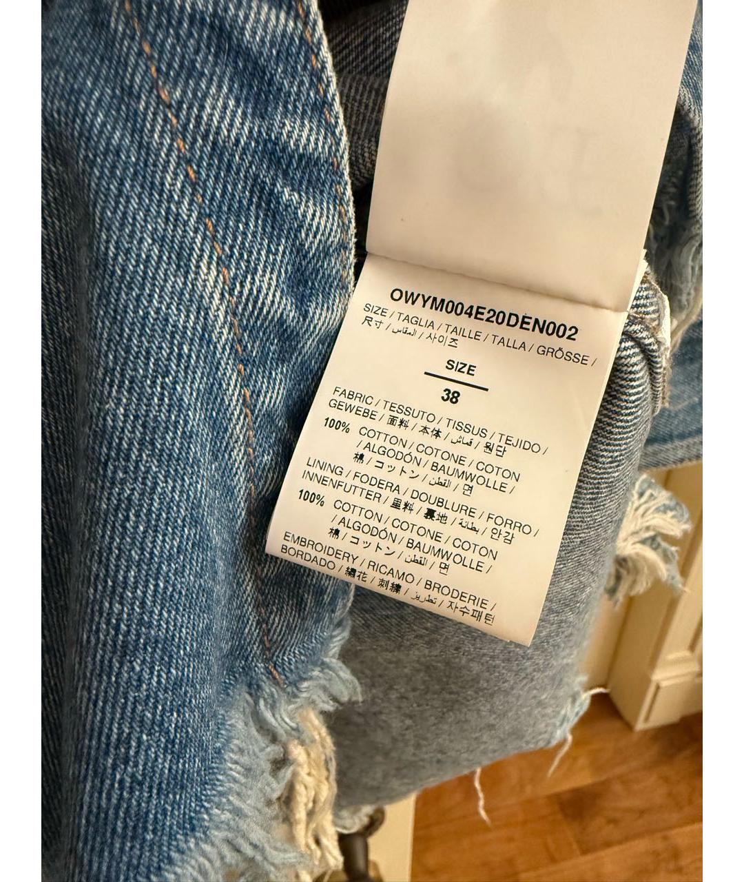 OFF-WHITE Голубое деним повседневное платье, фото 6