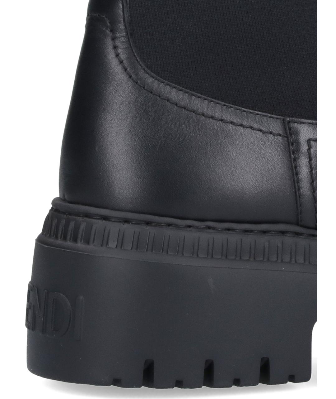 FENDI Черные кожаные сапоги, фото 4