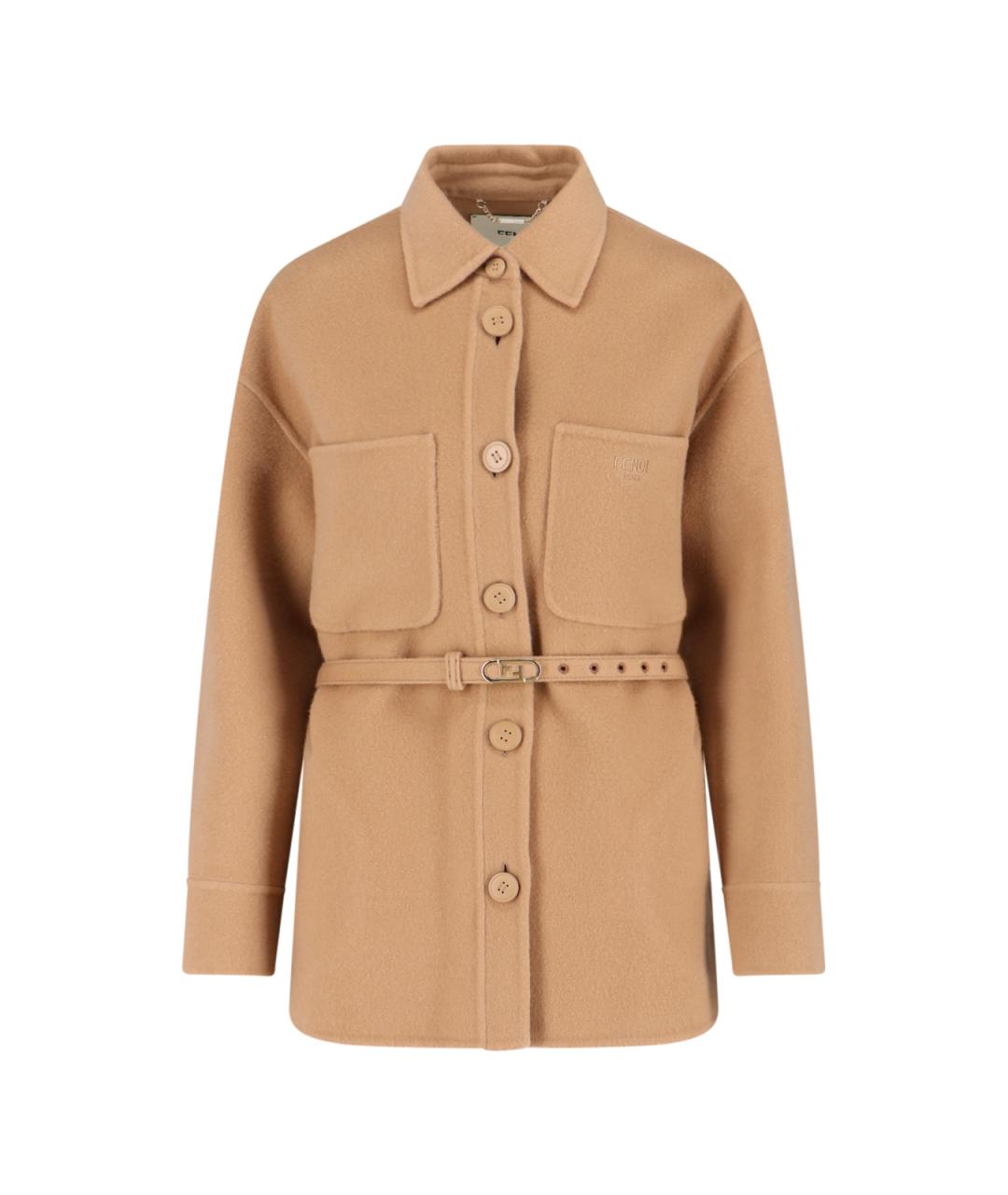 FENDI Бежевое пальто, фото 3