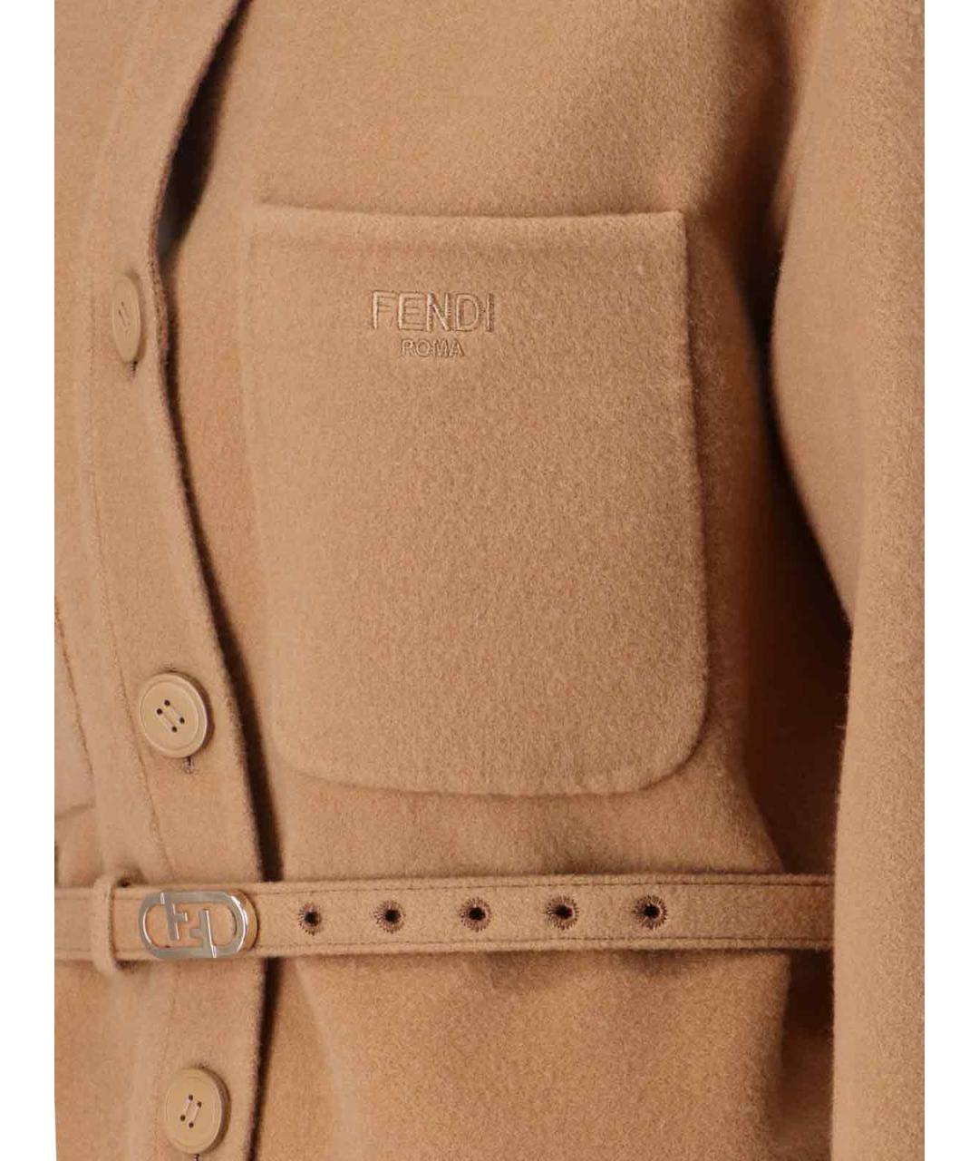 FENDI Бежевое пальто, фото 5