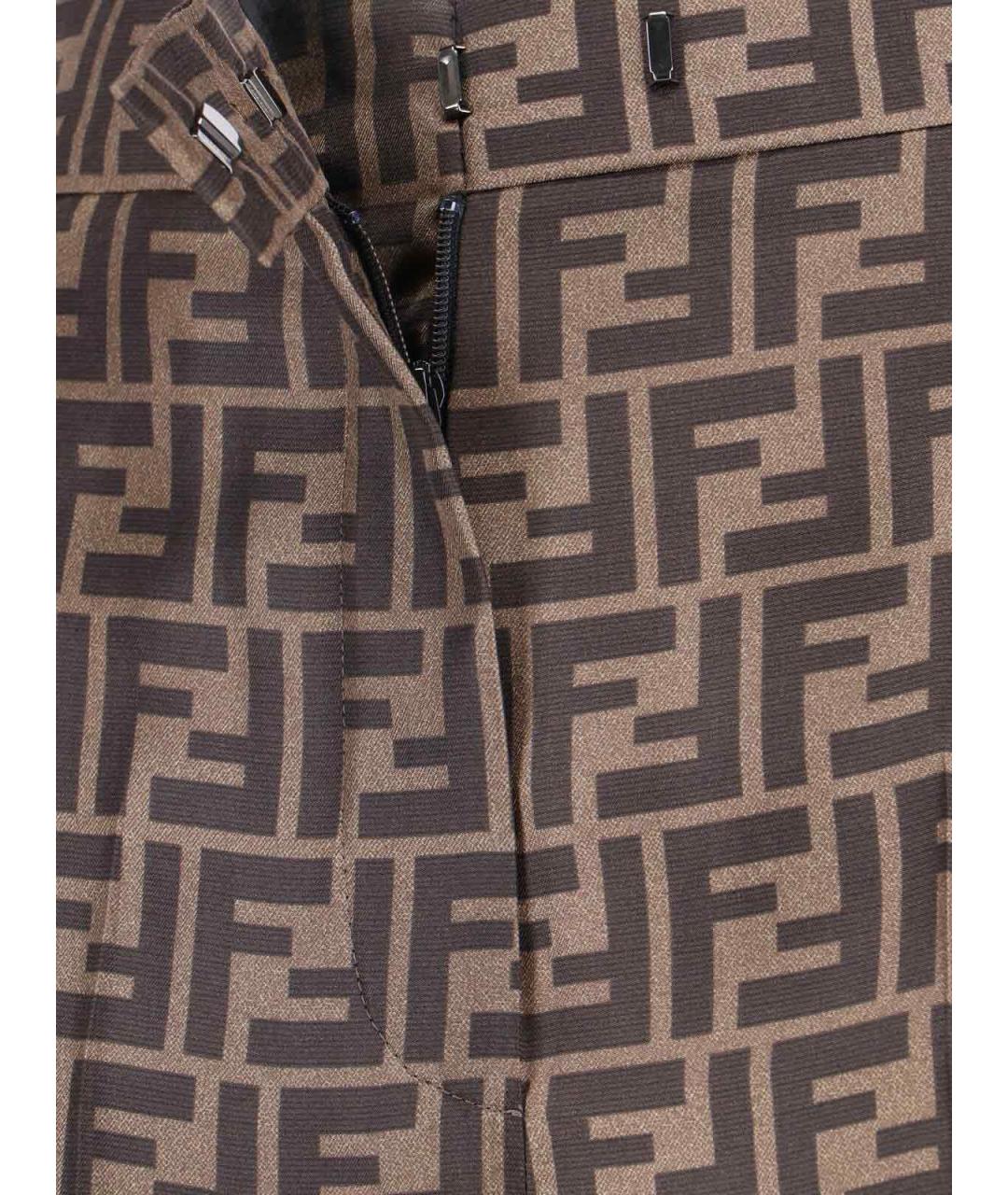 FENDI Коричневые прямые брюки, фото 5