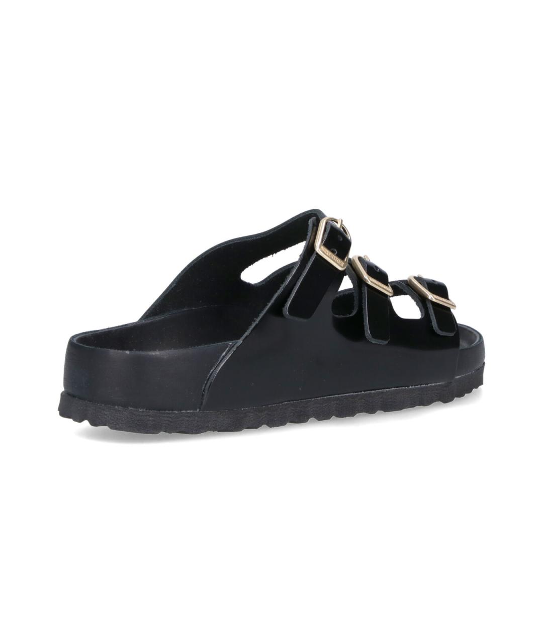 BIRKENSTOCK Черные сандалии из лакированной кожи, фото 4