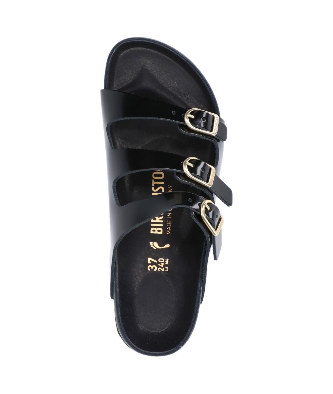BIRKENSTOCK Черные сандалии из лакированной кожи, фото 5