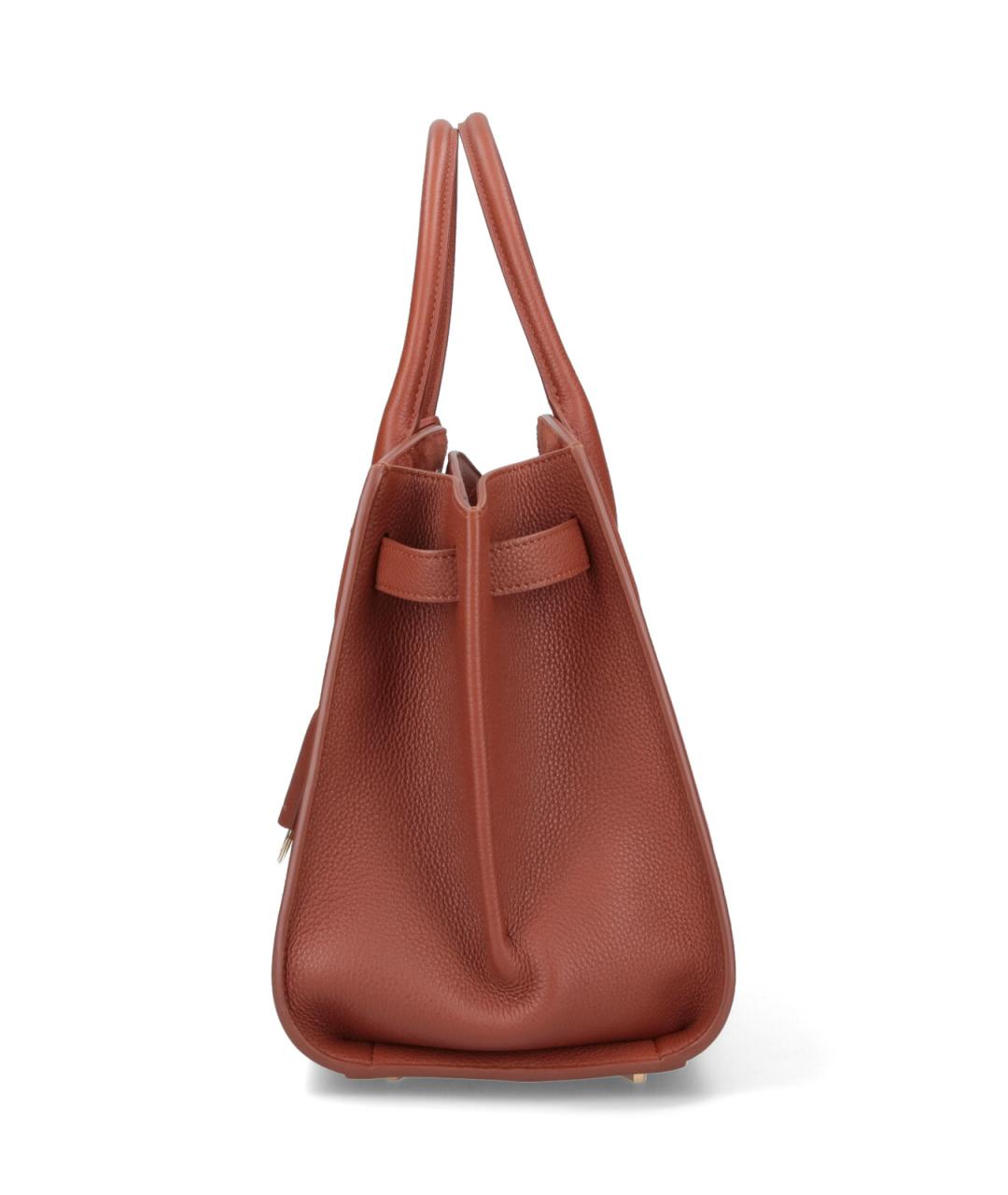 FERRAGAMO Коричневая кожаная сумка тоут, фото 5