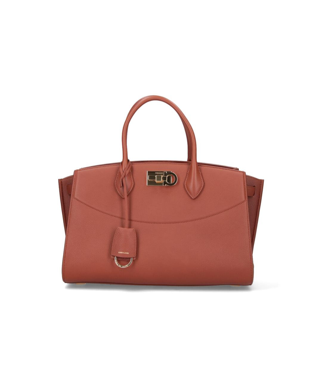 FERRAGAMO Коричневая кожаная сумка тоут, фото 1