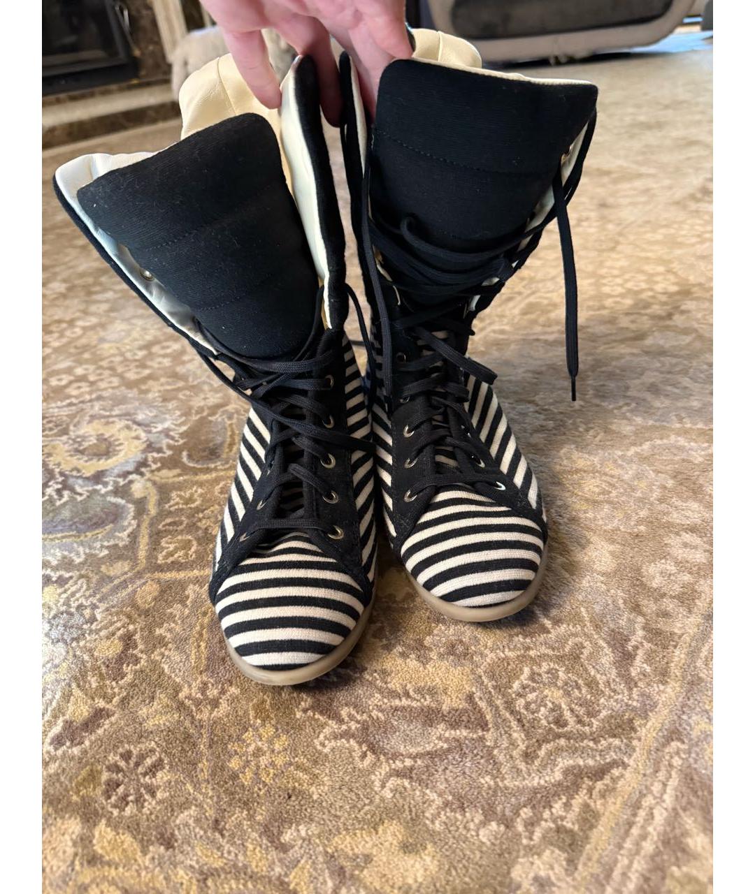 CHANEL Черные текстильные полусапоги, фото 3