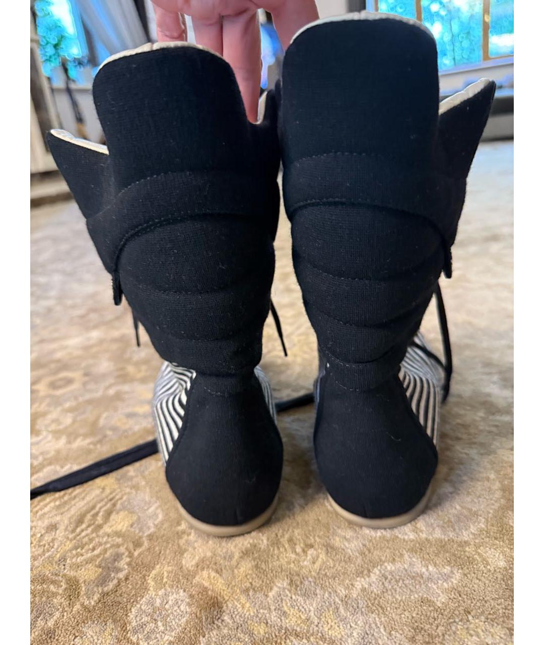 CHANEL Черные текстильные полусапоги, фото 4