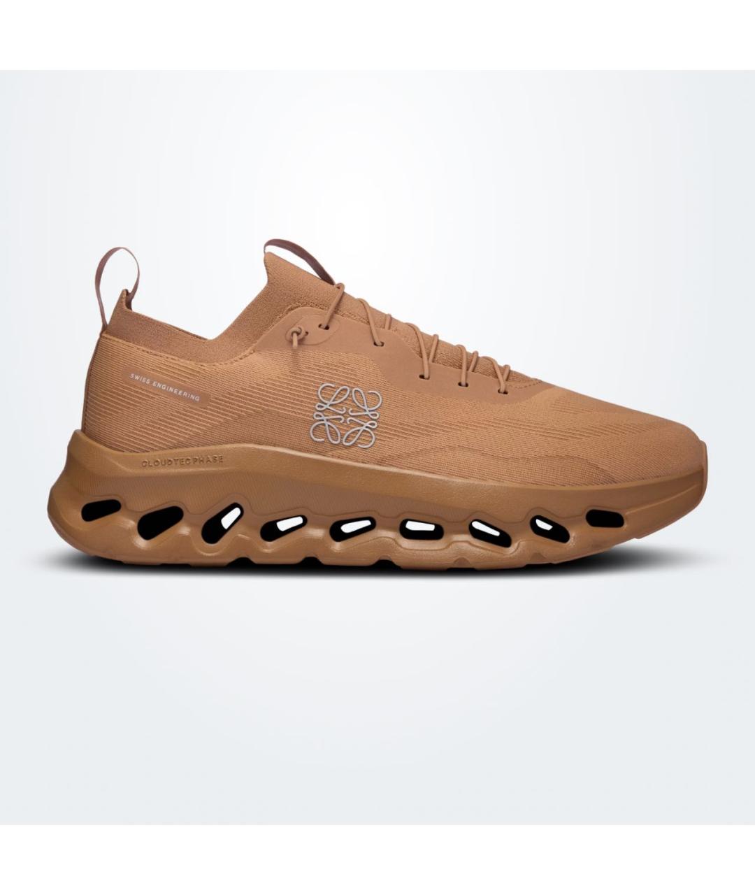 LOEWE Бежевые текстильные низкие кроссовки / кеды, фото 3