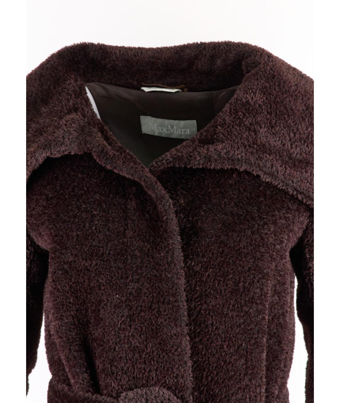 MAX MARA Коричневая шерстяная шуба, фото 3